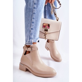 PG1 Cizme de damă din piele ecologică cu toc plat, bej Marla 1 PG1 Cizme de damă din piele ecologică cu toc plat, bej Marla 1