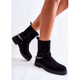 Cizme ajurate, cu fermoar, cu lanț, negru Chantelle 1 Cizme ajurate, cu fermoar, cu lanț, negru Chantelle 1