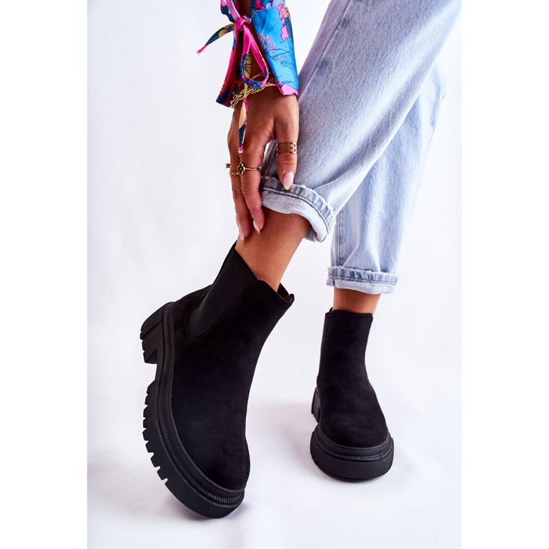 PS1 Cizme negre Lorea din piele intoarsa negru 1