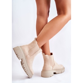 PS1 Cizme slip-on Lorea Bej din piele intoarsa 4