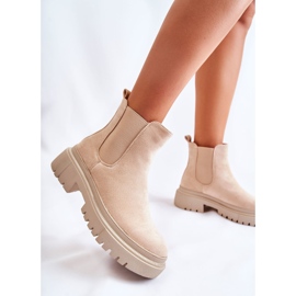 PS1 Cizme slip-on Lorea Bej din piele intoarsa 2