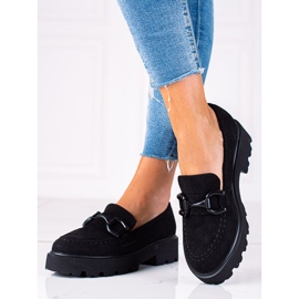 Pantofi de piele intoarsa neagra de la Vinceza negru 1