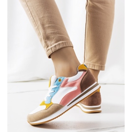 Tenisi de damă Kindler albi și maro roz 1 Tenisi de damă Kindler albi și maro roz 1