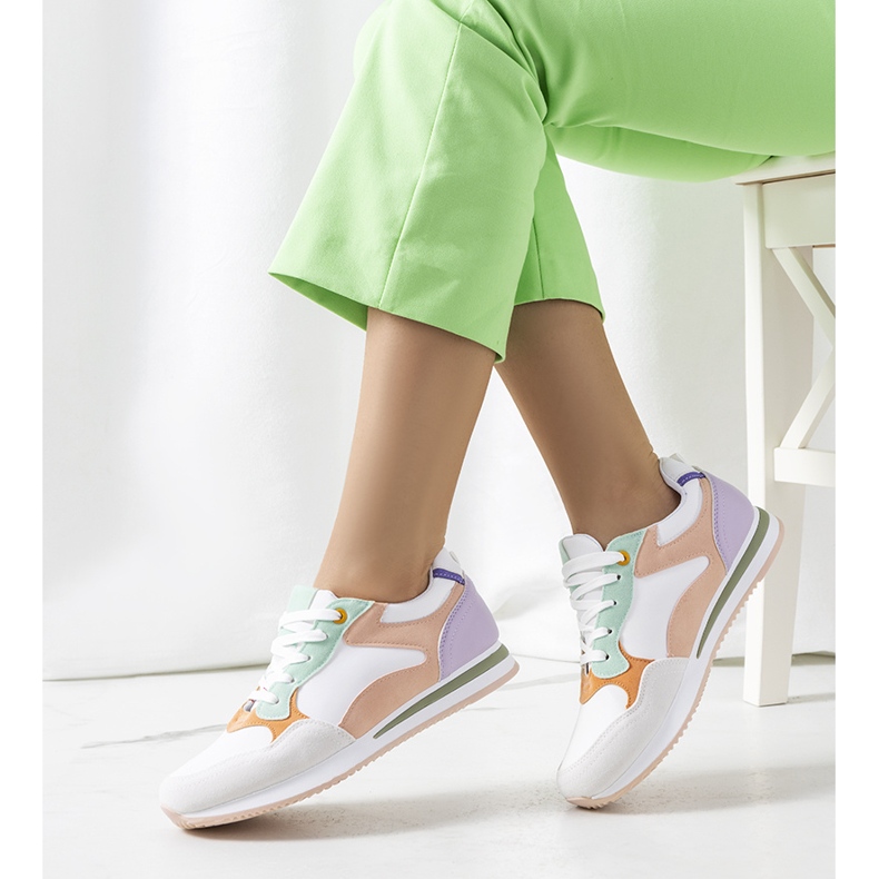 Tenisi de damă Kindler albi și violet roz 1