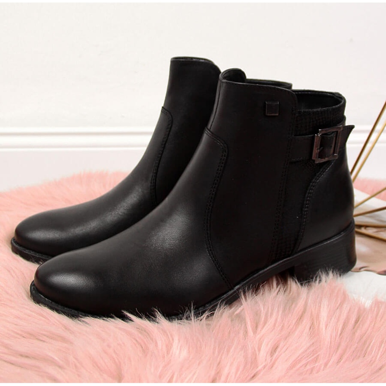 Ghete de dama din piele Dolce Pietro 0892 negru 2