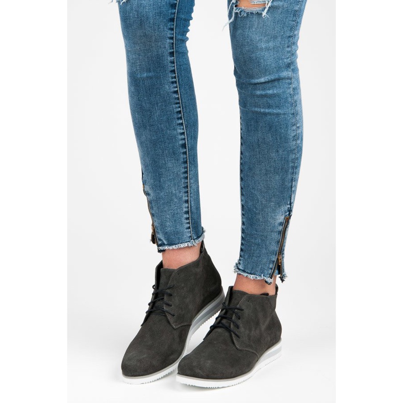 Vinceza Ghete din piele gri 1