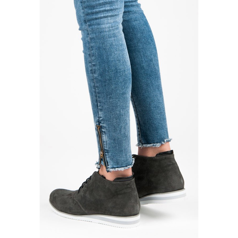 Vinceza Ghete din piele gri 2