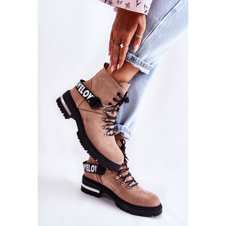 PS1 Cizme Călduțe De Căprioară Cu Curea Maro Aurelio bej 2