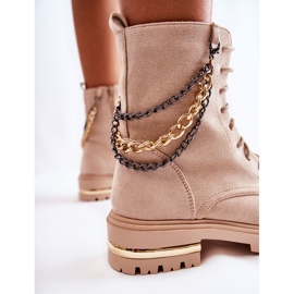 PS1 Cizme calde din piele intoarsa cu lant Bej Sorita 2