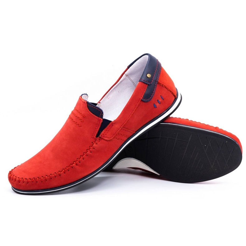 KOMODO Mocasini din piele pentru bărbați 876 roșu roşu 3