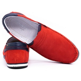 KOMODO Mocasini din piele pentru bărbați 876 roșu roşu 4