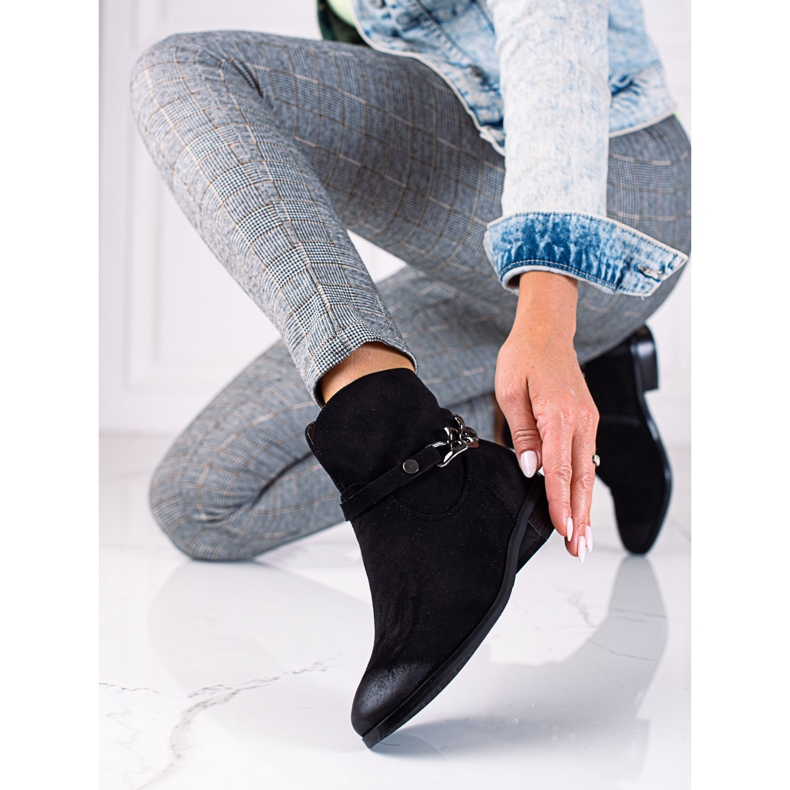 W. Potocki Cizme de dama Potocki, cizme de cowboy cu lant negru 1