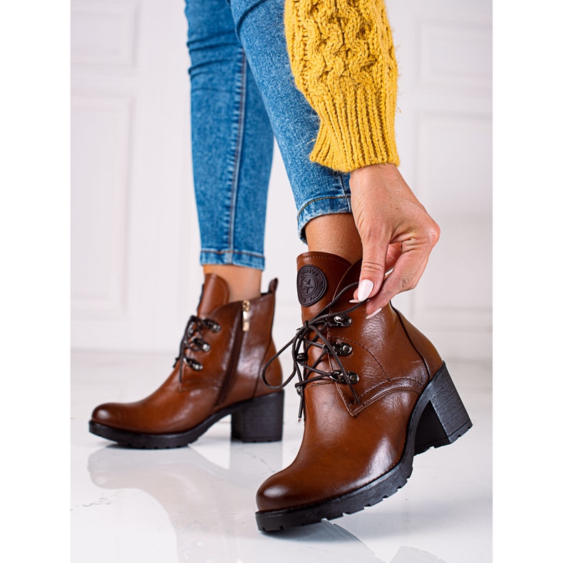 W. Potocki Lucrători Potocki pentru femei pe tocuri înalte maro 1