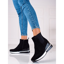 Cizme sport de damă Vinceza pe pană neagră negru 1