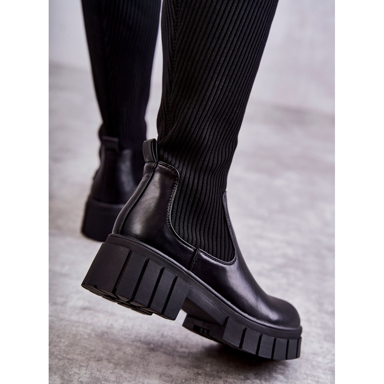 PS1 Cizme înalte de damă Workers Black Austin negru 2