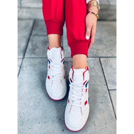 Tenisi înalți Pall White Red alb 4