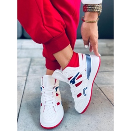 Tenisi înalți Pall White Red alb 5