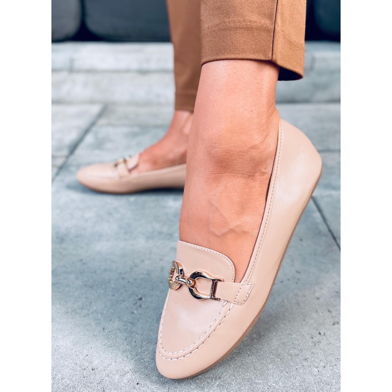 Mocasini de dama Amiya Khaki bej 1