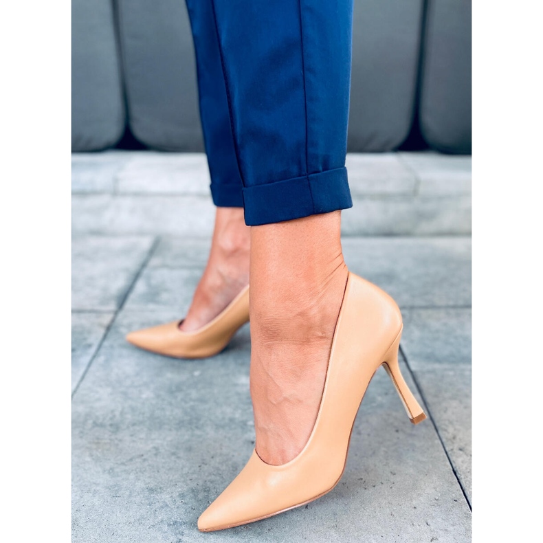 Tocuri înalte de damă Aurora Camel maro 1