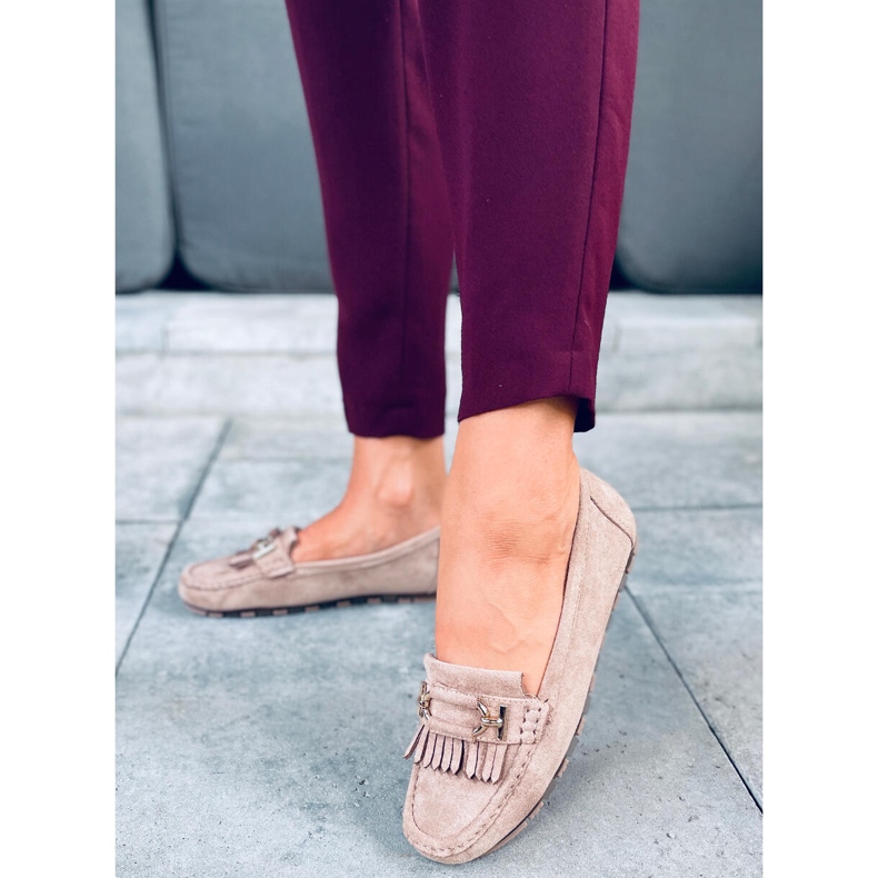 Mocasini de dama Leif Khaki bej 1