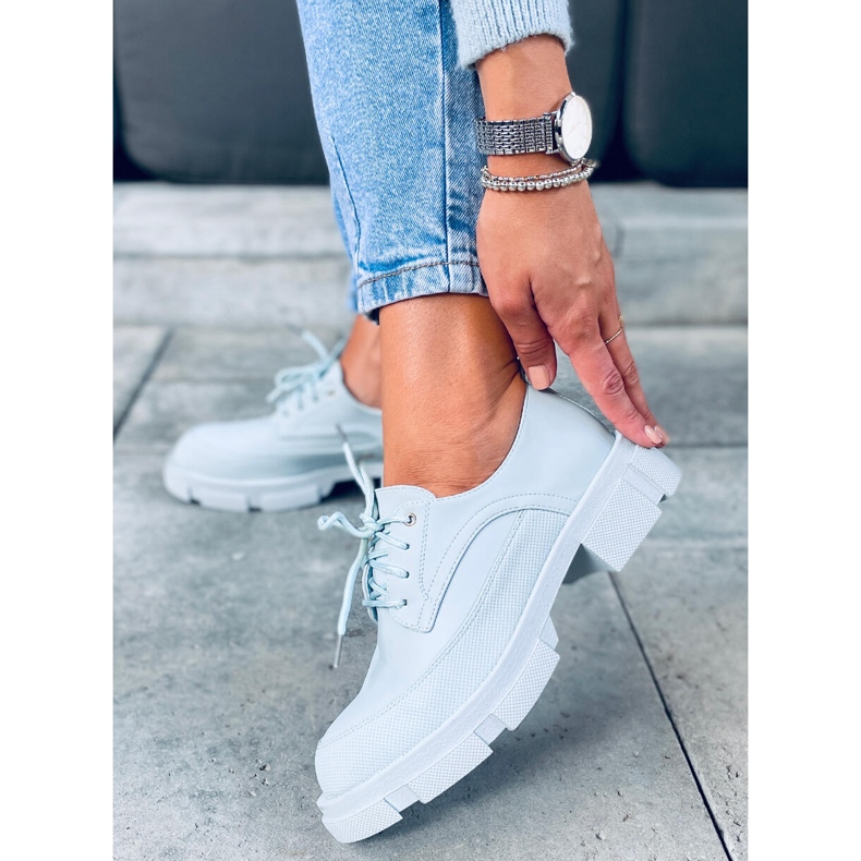 Mocasini cu talpa inalta Unna Blue albastru 1