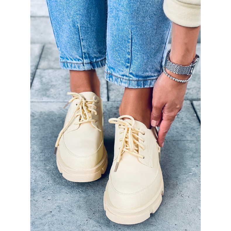 Mocasini cu talpa inalta Unna Yellow galben 1