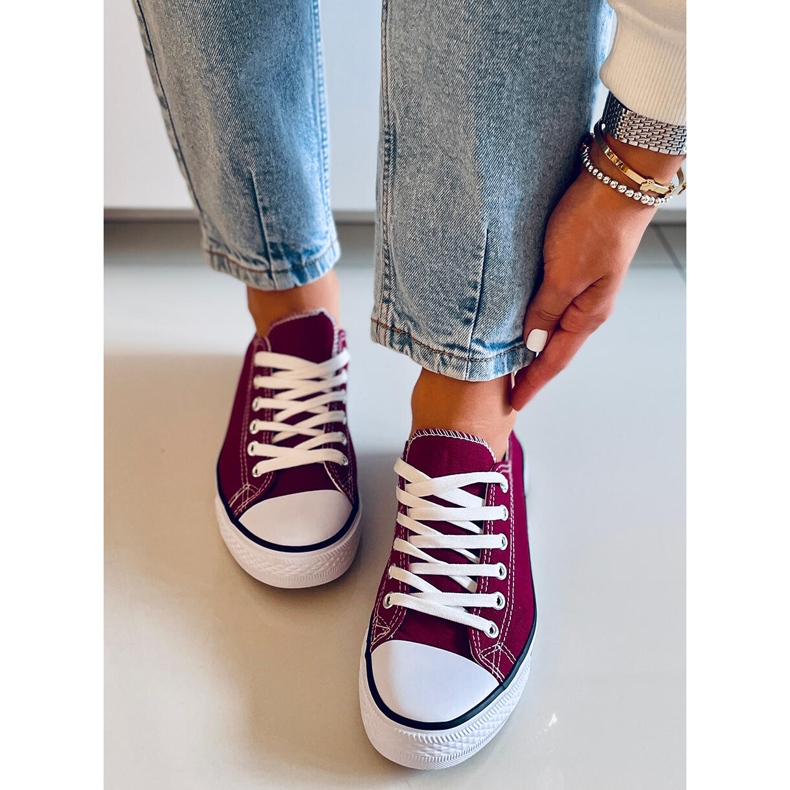 Tenisi clasici de damă Basic Wine roșu 1