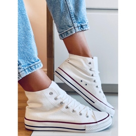 Adidași din pânză Jude White glezna alb 1