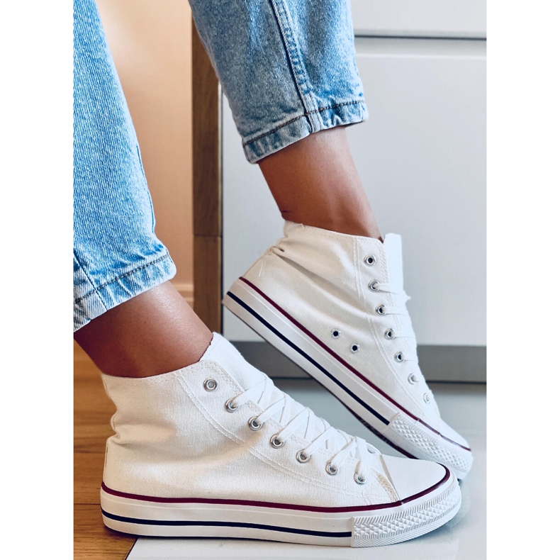 Adidași din pânză Jude White glezna alb 1