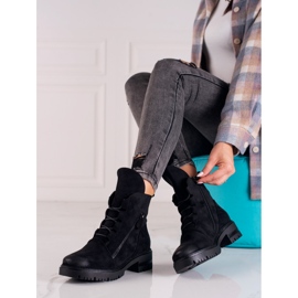 Genti de piele intoarsa neagra de la W. Potocki negru 1