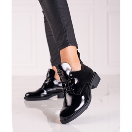 Cizme elegante Vinceza lacuite negre negru 1