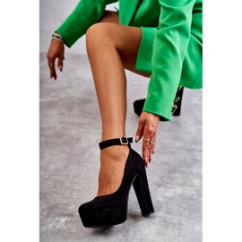 Pompe din piele intoarsa pe platforma Black Rivia negru 6