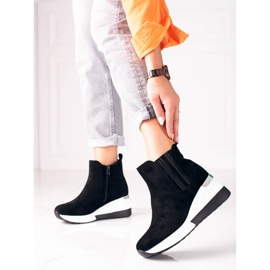 Cizme sport dama pe pana Shelovet, din piele intoarsa ecologica negru 1 Cizme sport dama pe pana Shelovet, din piele intoarsa ecologica negru 1