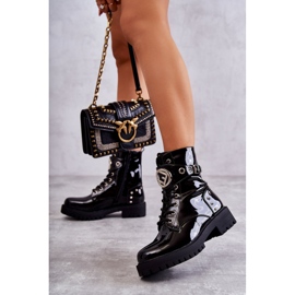 PG1 Cizme De Dama Lacuite Cu Stud Negru Leticia 1