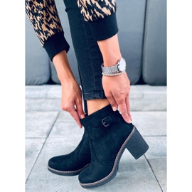 Ghete pe toc de cauciuc Retta Black negru 4