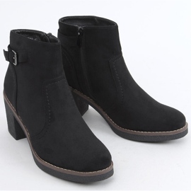 Ghete pe toc de cauciuc Retta Black negru 1