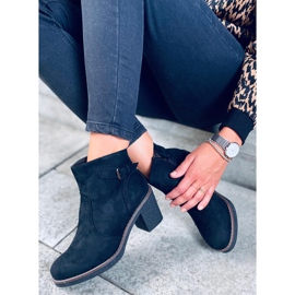 Ghete pe toc de cauciuc Retta Black negru 5