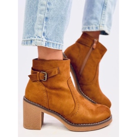 Cizme pe toc de cauciuc Retta Camel maro 5