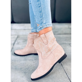 Cizme pe pană ascunsă Astrid Beige bej 1