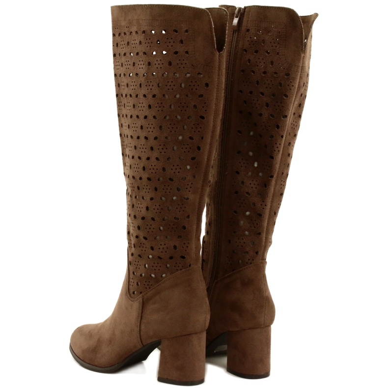 M.Daszyński Cizme ajurate pe un stâlp maro SA156-10 3