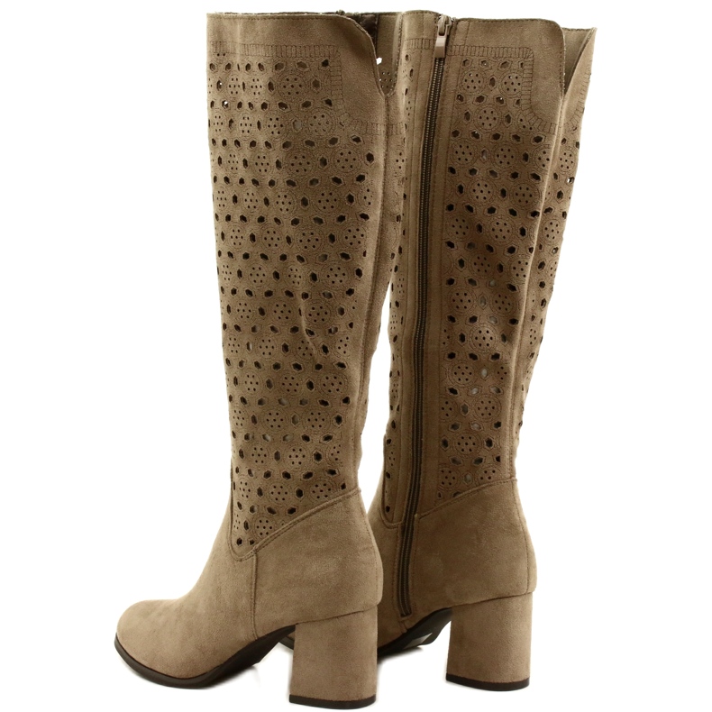 M.Daszyński Cizme Ajurate Pe Bară Bej SA156-10 3