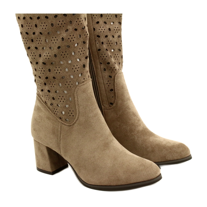 M.Daszyński Cizme Ajurate Pe Bară Bej SA156-10 4