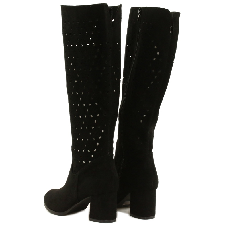 M.Daszyński Cizme Ajurate Pe O Bară Neagră SA156-10 negru 3