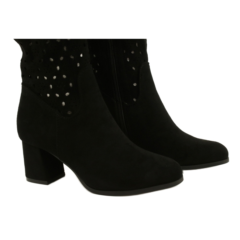 M.Daszyński Cizme Ajurate Pe O Bară Neagră SA156-10 negru 4