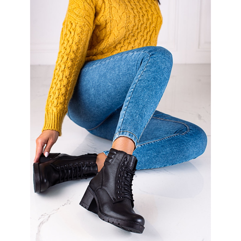 T.Sokolski Cizme negre Sokolski Dasmkie din piele pe post negru 1