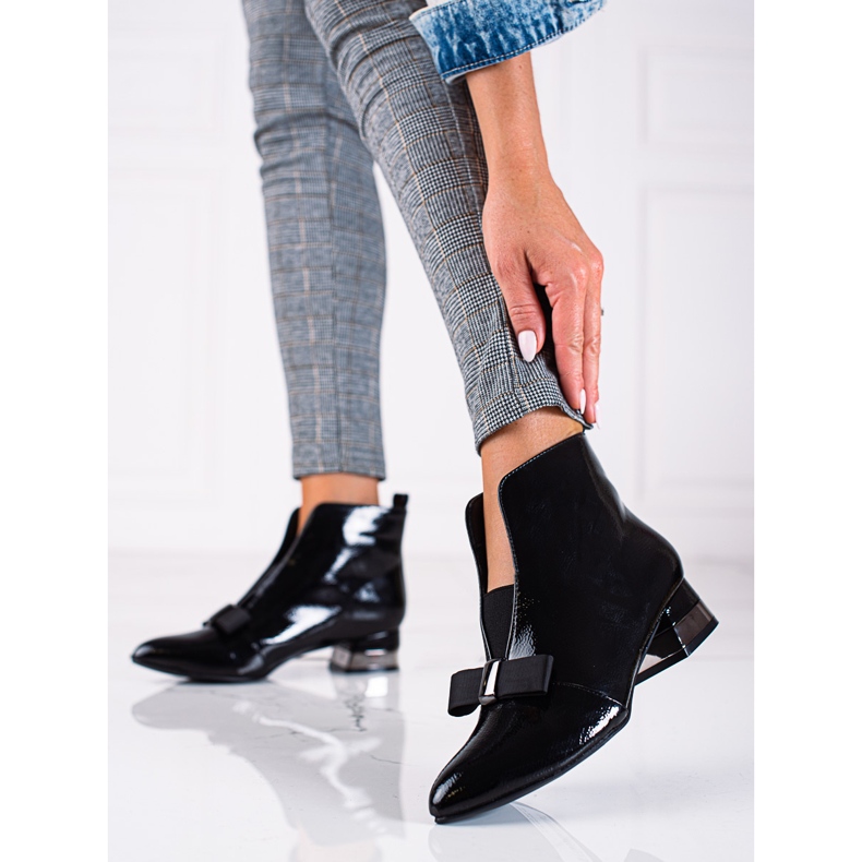 T.Sokolski Cizme elegante de dama Sokolski lacuite negru 1