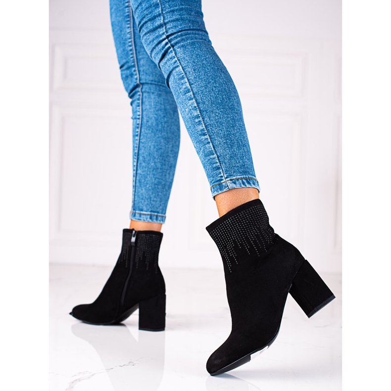 T.Sokolski Cizme de piele intoarsa de dama pe postul Sokolski negru 2