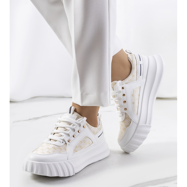 Tenisi bej Heleno alb 1