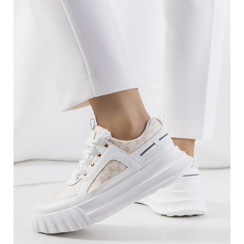 Tenisi bej Heleno alb 2