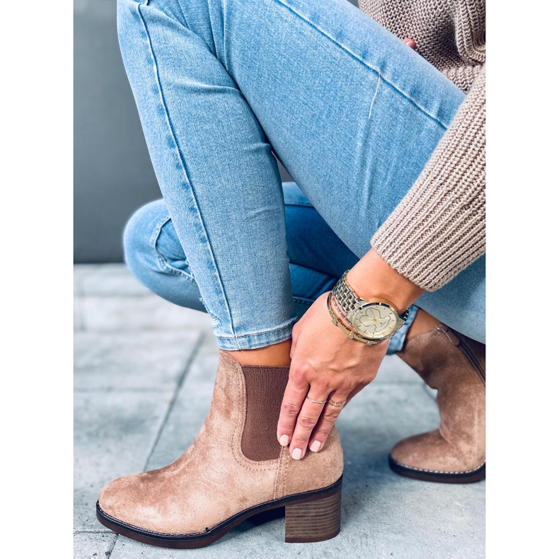 Cizme cu toc lat Fill Beige bej 2 Cizme cu toc lat Fill Beige bej 2